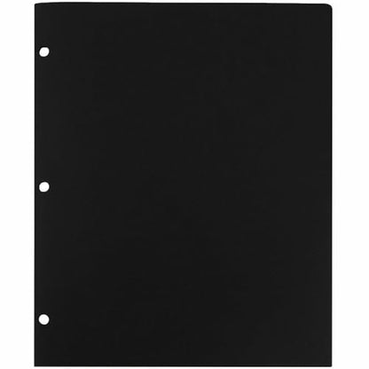 JAM PAPER Heavy Duty Plastic 3 Hole Punch Pocket Folders - Extra Tough School Folders - Black - 3/Pack - color: Black, size: 3 Per Pack