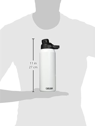 CamelBak Chute Mag Vacuum Insulated Stainless Steel Water Bottle, Magnetic Leak‑Resistant Cap for Everyday Hydration - color: White, size: 32 Ounces