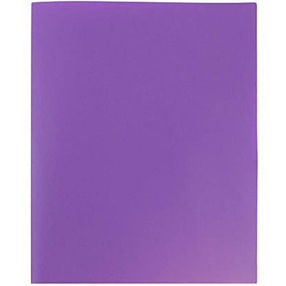JAM PAPER Plastic 2 Pocket POP Folders - Durable School Folders - Purple - 6/Pack - color: Purple, size: 6 Per Pack
