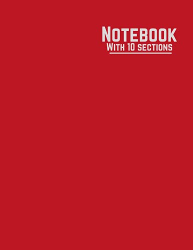 Notebook With 10 Sections: Large Size Notebook With 10 Sections | Can Be Used For 10 Subjects | Total 300 Pages + 9 Black Divider Sheets | Each Sections Separated By A Blank Black Sheet| A4 Size