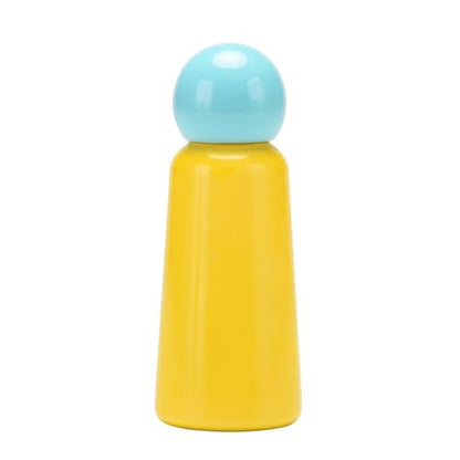 350ML/12oz Creative and Cute Stainless Steel Insulated Cup, Student Portable Outdoor Sports Water Bottle - Blue and Yellow Edition - 350ML - color: Azure Yellow Style