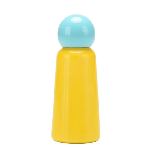 350ML/12oz Creative and Cute Stainless Steel Insulated Cup, Student Portable Outdoor Sports Water Bottle - Blue and Yellow Edition - 350ML - color: Azure Yellow Style