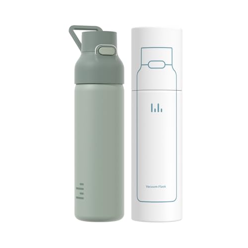 24oz Insulated Water Bottle, 316L Stainless Steel Double Wall Vacuum Bottle, Keeps Drinks Cold or Warm, Leakproof One-Handed Flip Lid for Gym, Office, Travel & Daily Use (1 Pack) - color: Teal