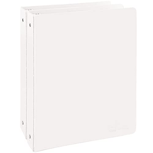 1 Inch 3 Ring Binder 1” Binder White Clear View Cover with 2 Inside Pockets, Colored School Supplies Office and Home Binders, 2 Pack – by Enday - color: White, size: 1