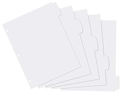 Avery Big Tab Write & Erase Durable Plastic Dividers for 3 Ring Binders, 5-Tab Set, White, 1 Set (16370) - style: 1 Set