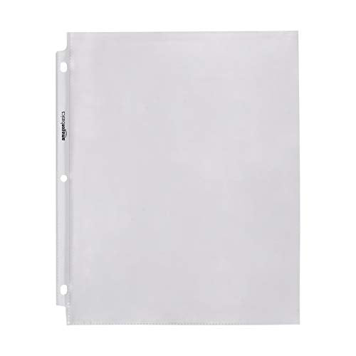 Amazon Basics Heavy Duty Sheet Protectors for 3 Ring Binder, Top Loading, 8.5 x 11 inch Letter Size, Clear, 100-Pack - size: 100 Pack, style: Clear Finish