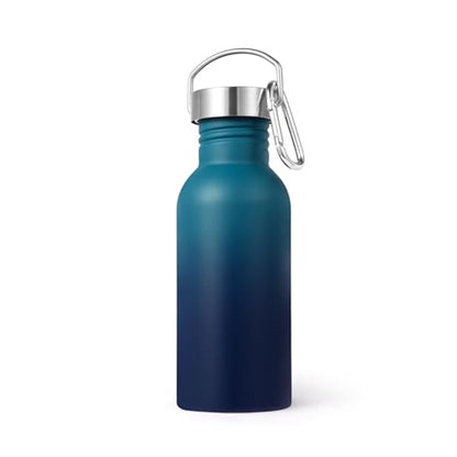 Volhoply 20oz Uninsulated Single Walled Water Bottle, Stainless Steel Reusable Water Bottles with Handle & Carabiner, BPA Free 18/8 304 Sports Water Bottles for Camping Hiking（Dark Night,1） - color: Dark Night