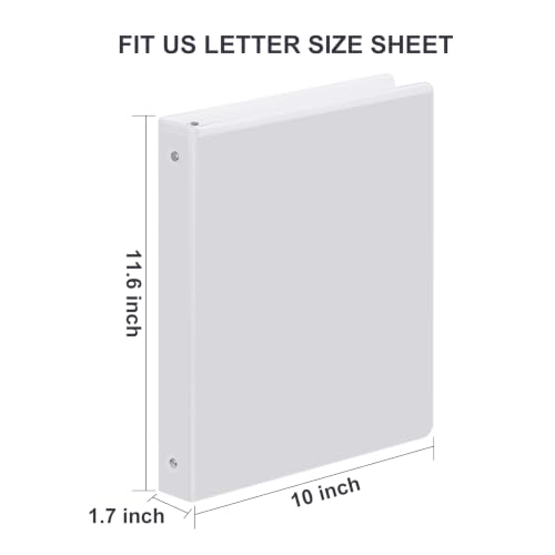 ViVin 1 Inch Binders 3 Ring, Sturdy 3 Ring Binder, 24 Pack Bulk, White | PVC-Free, Fits 200 Sheets of 8.5'' x 11'' Paper, Clear View Cover, 2 Interior Pockets, Office Home School Use - color: White, size: 1 Inch, style: 24 Pack