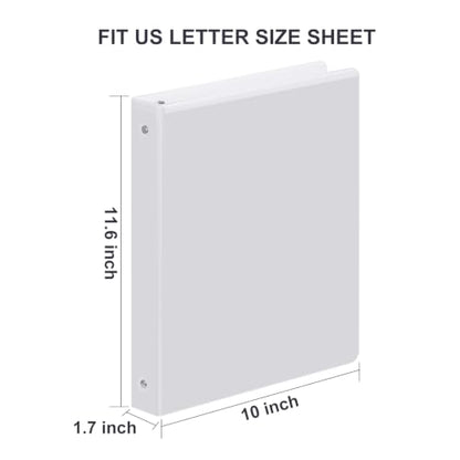 ViVin 1 Inch Binders 3 Ring, Sturdy 3 Ring Binder, 24 Pack Bulk, White | PVC-Free, Fits 200 Sheets of 8.5'' x 11'' Paper, Clear View Cover, 2 Interior Pockets, Office Home School Use - color: White, size: 1 Inch, style: 24 Pack