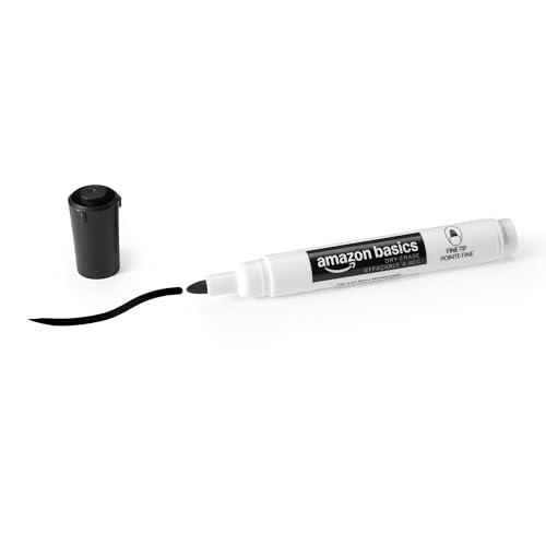 Amazon Basics Low-Odor Dry Erase Whiteboard Markers, Fine Tip, Quick-Dry, Black, 36-Pack - size: 1 Count (Pack of 36)