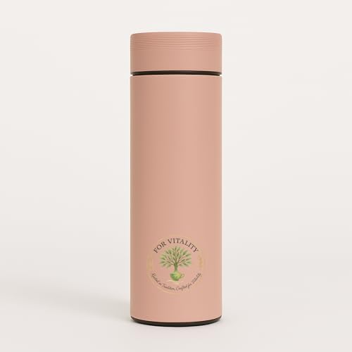 Pack of 2 Insulated Stainless Steel Water Bottle, 16 oz, medical grade 316 Stainless Steel, BPA-Free, Forest Green and Blush Pink