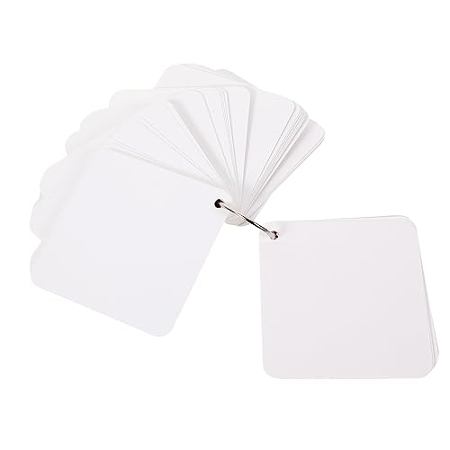 Diy Flash Cards Blank Index Cards Ring Study Notecards for School Note Pad Binder - size: 7.80X7.80X0.01CM