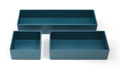 TRU RED Plastic Drawer Organizer Set, 3‑Piece, 9/Carton – Modular Desk & Drawer Storage for Office Supplies
