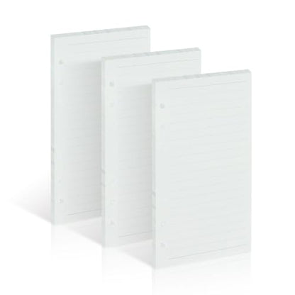 MultiBey A6 Refill Paper, 3-Pack Lined Refillable Paper, 6 Hole Filler Inserts for A6 Ring Binder, 100GSM Loose Leaf Papers 135 Sheets (270 Pages), 6.8x3.7inch - color: Lined Paper, size: A6