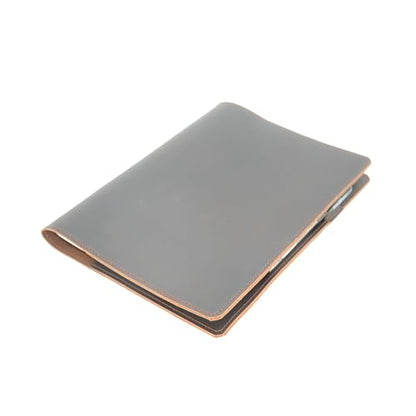 Genuine Leather Journal Notebook Cover Composition Notebooks 9.75" x 7.5", Gift For Student, Writing Diary for Writer Dark Brown - color: Dark Brown