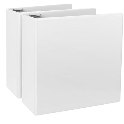 CIXILDTS 4-Inch 3 Ring Binder, Standard 4" Slant-D Ring Binder Fit Letter Size Paper, Presentation View Binders, White, 2-Pack - color: White, size: 4", style: 2-Pack