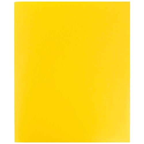 JAM PAPER Heavy Duty Plastic 2 Pocket Extra Tough School Folders - Yellow - 3/Pack - color: Yellow, size: 3 Per Pack