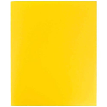 JAM PAPER Heavy Duty Plastic 2 Pocket Extra Tough School Folders - Yellow - 3/Pack - color: Yellow, size: 3 Per Pack
