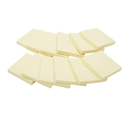 Staples Sticky Notes, 3" x 3", Yellow, Recycled Paper, 1200 Sheets – Eco‑Friendly Self‑Stick Notes for Home, School & Office - size: 3'' x 3'', style: 12 Pack