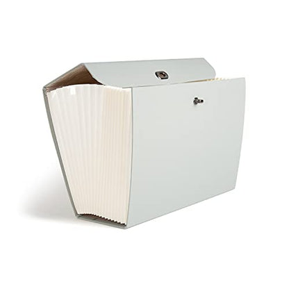 U Brands Fashion Expanding File Folder, Legal Size, 19 Pocket (Gray Linen) - style: Gray Linen