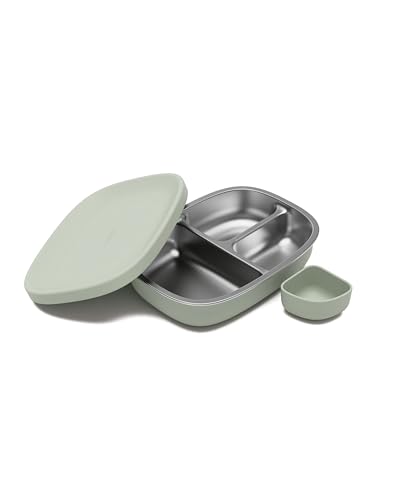 Lalo Bento Box - BPA-Free Bento Box For Kids & Toddlers, Leak-Proof, Dishwasher Safe, Easy to Open & Clean Silicone & Stainless Steel Lunch Box For Kids, Portable for Daycare or Travel - Sage - color: Sage