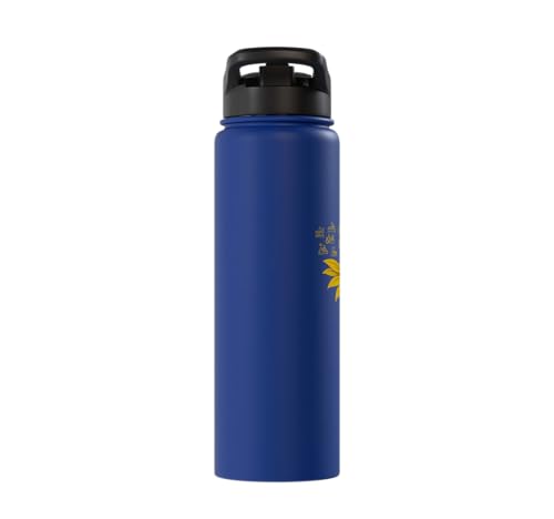 Occupational Therapy Sunflower OTA Occupational Therapist Stainless Steel Insulated Water Bottle - color: Royal Blue