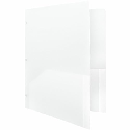 JAM PAPER Heavy Duty Plastic 3 Hole Punch Pocket Folders - Extra Tough School Folders - Clear - 3/Pack - color: Clear, size: 3 Per Pack