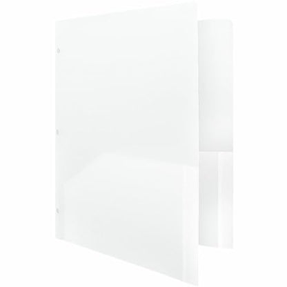 JAM PAPER Heavy Duty Plastic 3 Hole Punch Pocket Folders - Extra Tough School Folders - Clear - 3/Pack - color: Clear, size: 3 Per Pack