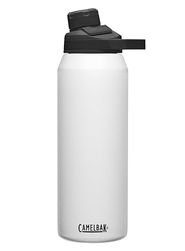 CamelBak Chute Mag Vacuum Insulated Stainless Steel Water Bottle, Magnetic Leak‑Resistant Cap for Everyday Hydration - color: White, size: 32 Ounces
