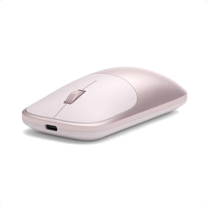 Satechi Slim EX Wireless Mouse, Multi-Device Bluetooth & 2.4GHz Connection for macOS, Windows, iPadOS, and Android, Quiet Clicks, Anodized Aluminum Shell, USB-C Rechargeable Battery, Blush - color: Blush