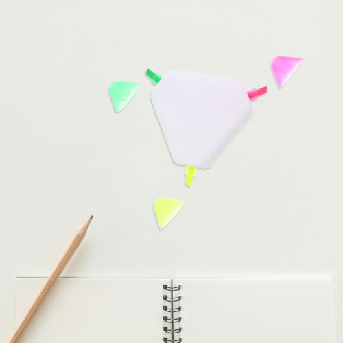 10pcs Triangle Highlighter Pens in 3 Colors, Plastic Portable Highlighters for Note Taking and Classroom Use, Prevents Smudges, for Students and Teachers