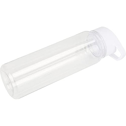 Tritan Clear Water Bottle With Straw | No Markings BPA Free 24 oz Sports Water Bottle | Leak Proof Re-Usable Flip Top Plastic Drinks Bottles for School, Office, Gym, Cycling (Clear-Straw-24oz) - color: Clear-Straw-24oz