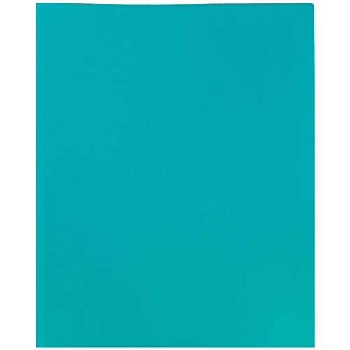 JAM PAPER Plastic 2 Pocket POP Folders - Durable School Folders - Teal Blue - 6/Pack - color: Teal, size: 6 Per Pack