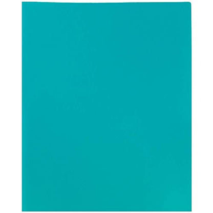 JAM PAPER Plastic 2 Pocket POP Folders - Durable School Folders - Teal Blue - 6/Pack - color: Teal, size: 6 Per Pack