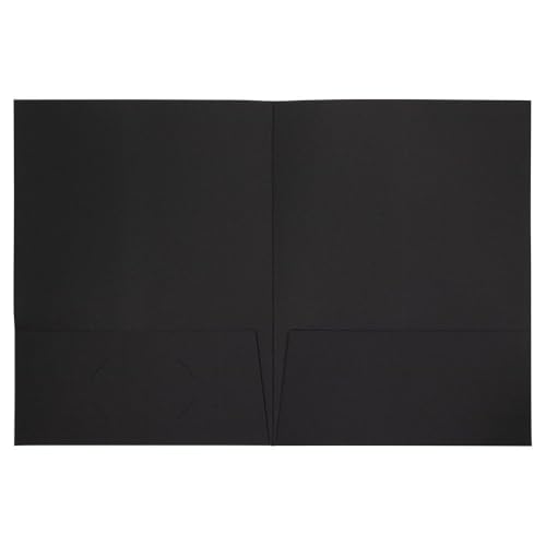 LUXPaper 9" x 12" Presentation Folders | Two Pocket | Black Linen | 100lb. Cover | 10 Qty - color: Black Linen