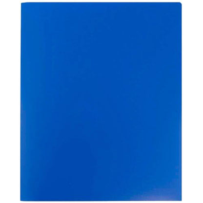 JAM PAPER Heavy Duty Plastic 2 Pocket Extra Tough School Folders - Blue - 3/Pack - color: Blue, size: 3 Per Pack