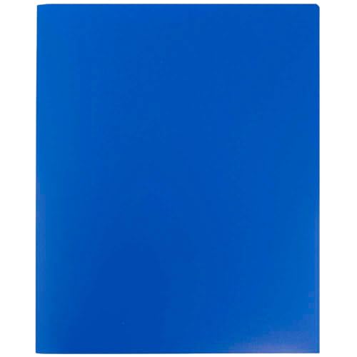 JAM PAPER Heavy Duty Plastic 2 Pocket Extra Tough School Folders - Blue - 3/Pack - color: Blue, size: 3 Per Pack