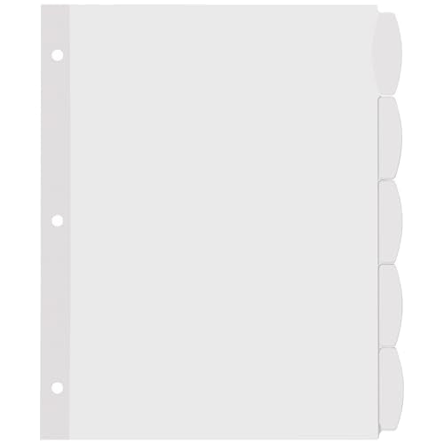 Avery Big Tab Printable White Label Dividers for 3 Ring Binders, 5 Tabs per Set, White, Great for Office Supplies, School Supplies, Organizing, and More (20 Sets of 14434) - size: One Size, style: 20 Sets