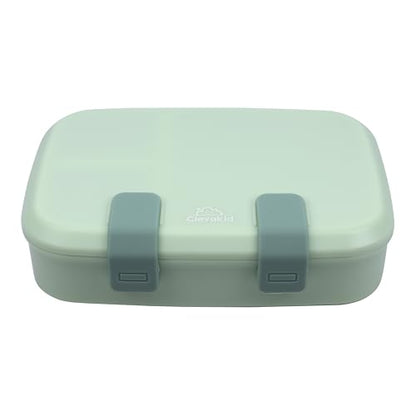 Kids Bento Explorer Lunch Box, 3 No-Mix Compartments, Microwave & Dishwasher Safe, Lightweight with Removable Tray, for Daycare, Preschool, School (Green Light Mint) - color: Green Light Mint