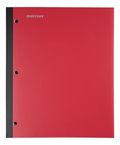 Mintra Wireless Notebook 3pk - 80 Sheets - College Ruled (Black, Blue, Red) - color: Black, Blue, Red