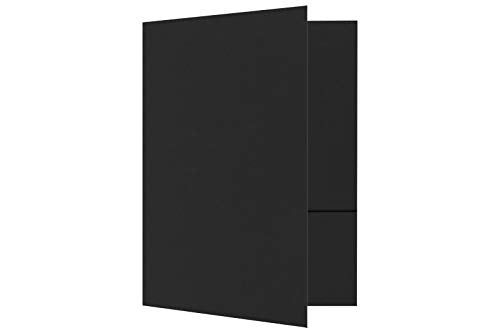 LUXPaper 9" x 12" Presentation Folders | Two Pocket | Midnight Black | 100lb. Cover | 10 Qty - color: Midnight Black