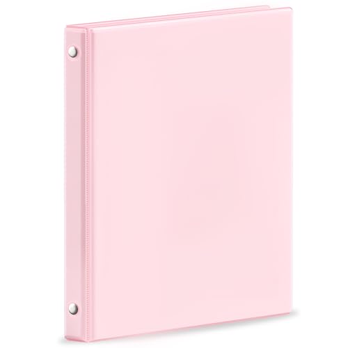 SUNEE 3 Ring Binder 1/2 Inch 1 Pack, Clear View Binder Three Ring PVC-Free (Fit 8.5x11 Inches) for School or Office Supplies, Pink - color: Pink, size: 0.5 Inch