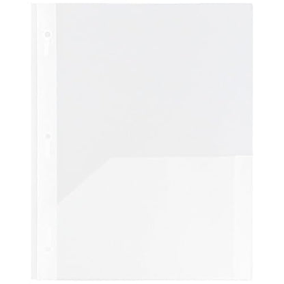 JAM PAPER Plastic Color Pop Folders - 2 Pocket Durable Folders with Metal Prongs Fastener Clasps - Clear - 3/Pack - color: Clear, size: 3 Per Pack