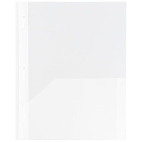 JAM PAPER Plastic 2 Pocket POP Folders - Durable School Folders with Metal Prongs Fastener Clasps - Clear - Bulk 48/Pack - color: Clear, size: 48 Per Pack