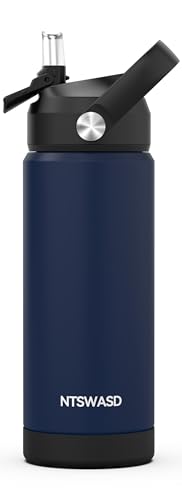 Kids Water Bottle with Straw,18 oz Boys Insulated Cups with Stainless Steel Leak Proof for School Boys Girls,Sport&Travel（Blue） - color: B12.Blue