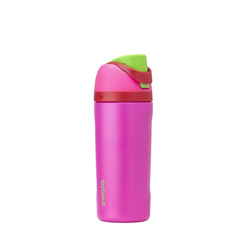 Owala Kids FreeSip Insulated Stainless Steel Water Bottle with Straw, BPA-Free Sports Water Bottle, Great for Travel, 16 oz, All the Berries - color: All the Berries, size: 16 Ounces