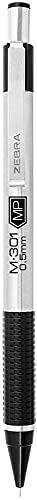 Zebra Pen M-301 Stainless Steel Mechanical Pencils, 0.5mm Fine Point HB Lead Pencil, 6 Pack with 15 Bonus Eraser Refills