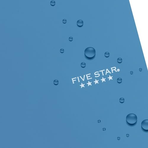 Five Star Spiral Notebook, 3 Subject, Wide Ruled | 8" x 10-1/2" | 150 Sheets | Water Resistant | Tidewater Blue | Pack of 6 - color: Tidewater Blue, size: 8" x 10-1/2" (Pack of 6)