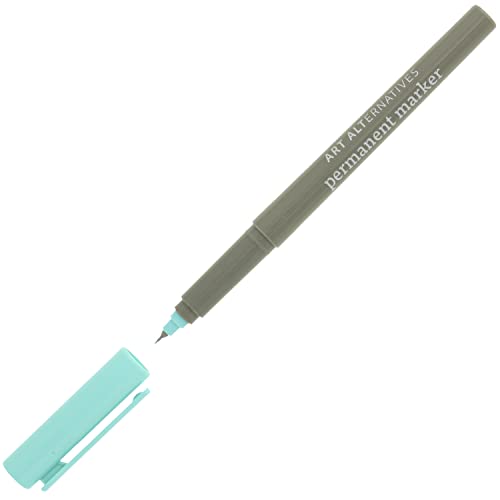 Art Alternatives 영구 마커, 엑스트라 파인 아쿠아 - 1.2mm 펠트 펜촉 - 영구 - 다중 표면 - 드로잉 + 글쓰기 + 일러스트레이션 - color: 아쿠아, size: 1개(1팩)