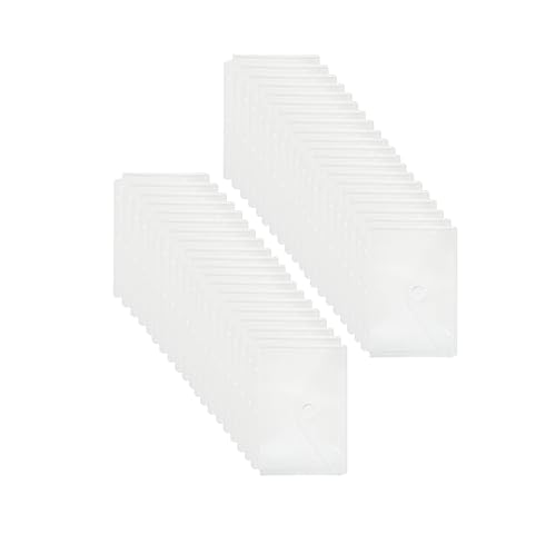 Plastic 3 Ring Binder Pockets Clear Pouches for 5.5’’ x 8.5’’ Paper Folder Organizer Hook Loop Closure 40 Pack - color: 40 Pack